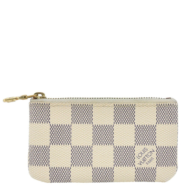 LOUIS VUITTON Damier Azur Key Coin Pouch White