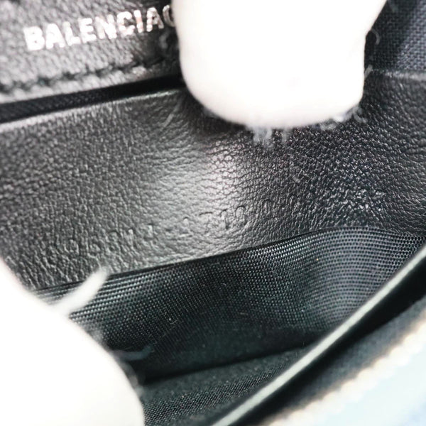 BALENCIAGA Le Cagole BB Mini Bleached Monogram Denim Crossbody Bag Blue