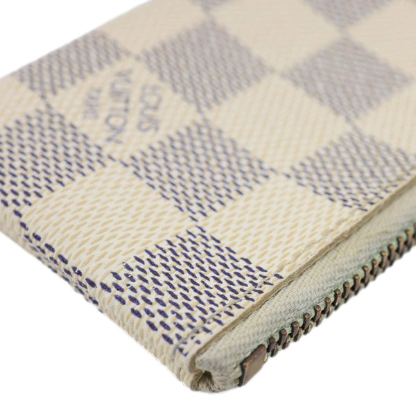 LOUIS VUITTON Damier Azur Key Coin Pouch White