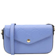 GUCCI Super Mini GG Embossed Leather Shoulder Bag Blue 772794