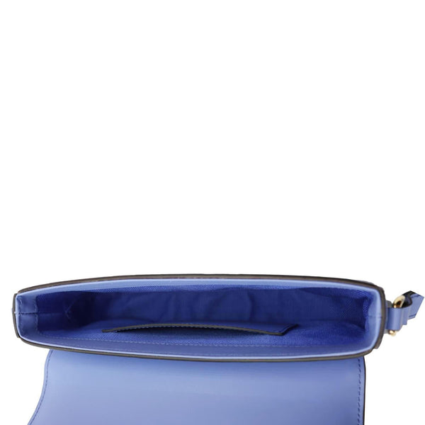 GUCCI Super Mini GG Embossed Leather Shoulder Bag Blue 772794