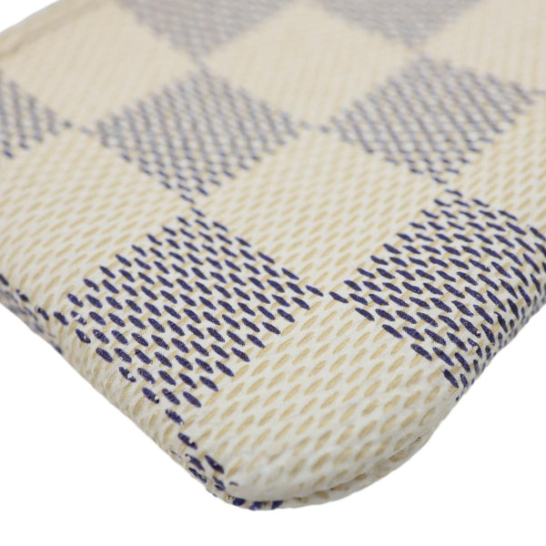 LOUIS VUITTON Damier Azur Key Coin Pouch White