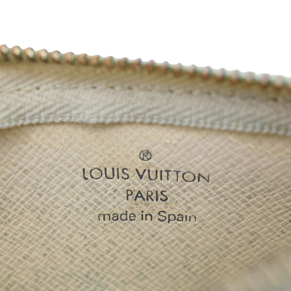 LOUIS VUITTON Damier Azur Key Coin Pouch White