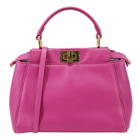 FENDI Peekaboo ISEEU Leather Satchel Bag Pink