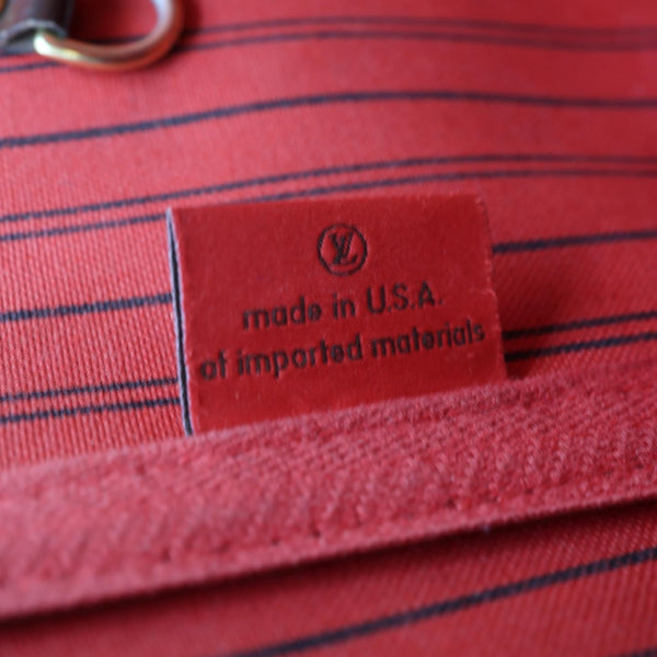 LOUIS VUITTON Neverfull MM Damier Ebene Tote Bag Brown