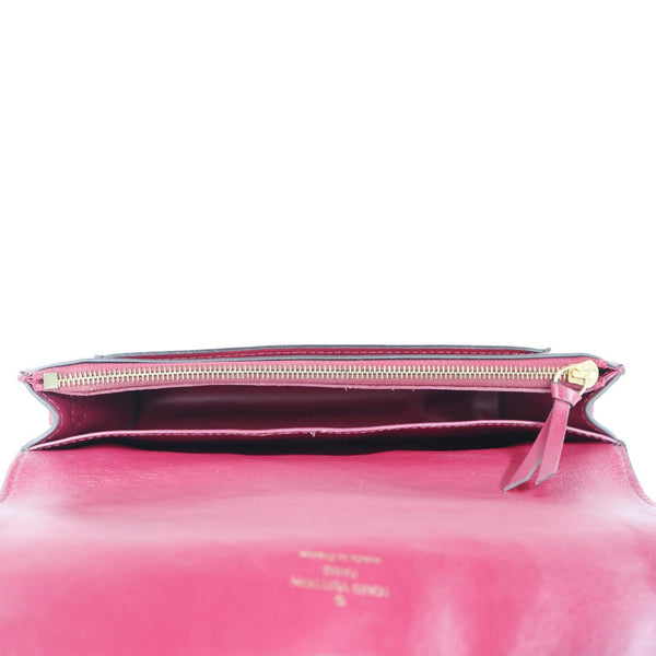 LOUIS VUITTON Flore Monogram Canvas Chain Wallet Fuchsia