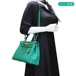 HERMES Kelly 28 Sellier Epsom Leather Shoulder Bag Green