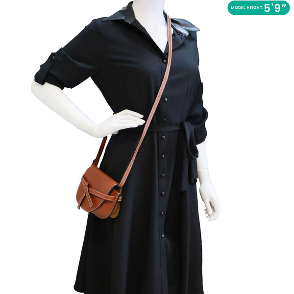 LOEWE Gate Leather Shoulder Bag Brown