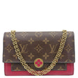 LOUIS VUITTON Flore Monogram Canvas Chain Wallet Fuchsia