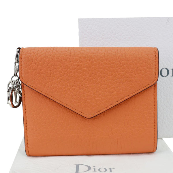 CHRISTIAN DIOR Diorissimo Envelope Compact Wallet Orange