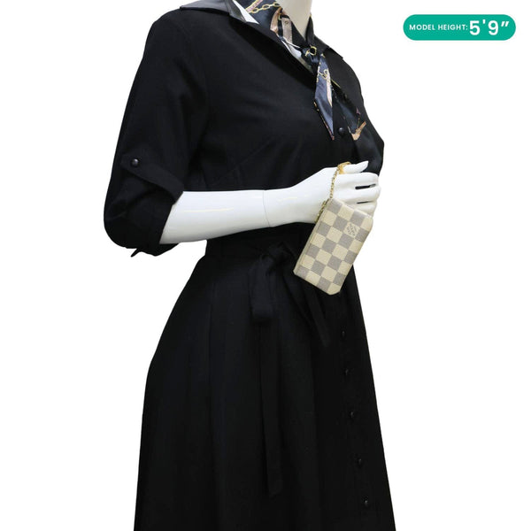 LOUIS VUITTON Damier Azur Key Coin Pouch White