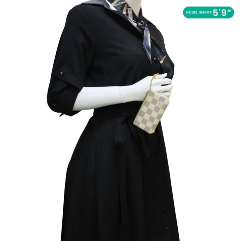 LOUIS VUITTON Damier Azur Key Coin Pouch White