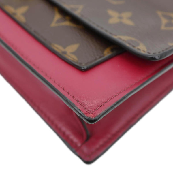LOUIS VUITTON Flore Monogram Canvas Chain Wallet Fuchsia