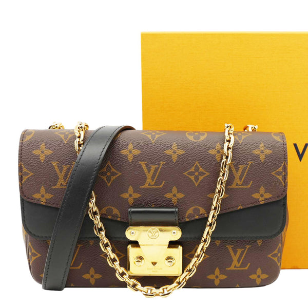 LOUIS VUITTON Marceau Monogram Canvas Chain Shoulder Bag Black