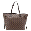 LOUIS VUITTON Neverfull MM Damier Ebene Tote Bag Brown