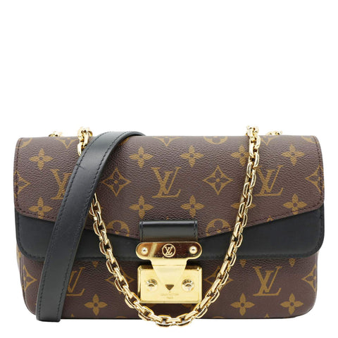 LOUIS VUITTON Marceau Monogram Canvas Chain Shoulder Bag Black