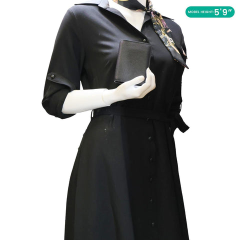 SALVATORE FERRAGA Gancini Leather Passport Holder Black