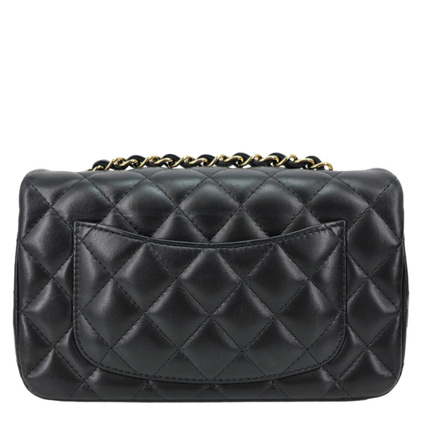 CHANEL Classic Rectangular Flap Mini Quilted Leather Top Handle Crossbody Bag Black
