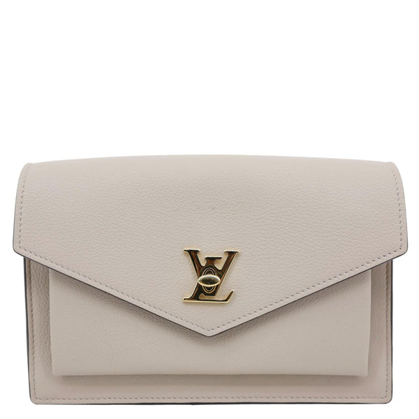 LOUIS VUITTON Mylockme Leather Chain Crossbody Bag Beige