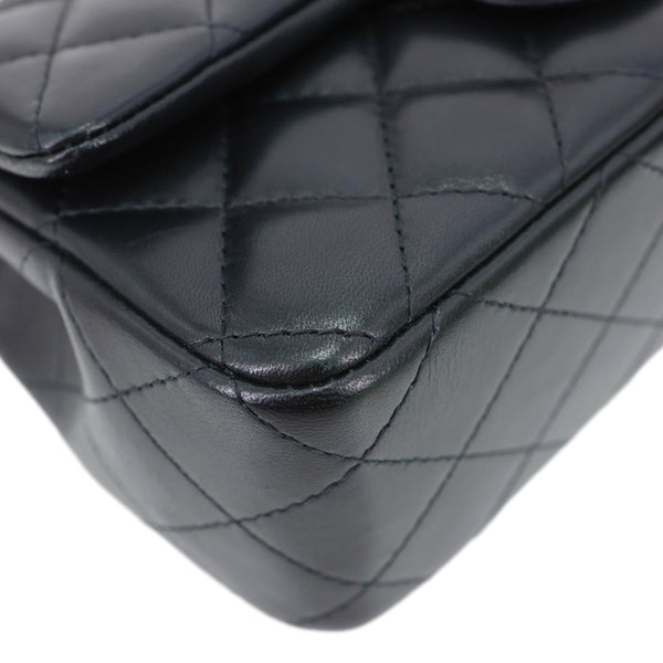 CHANEL Classic Rectangular Flap Mini Quilted Leather Top Handle Crossbody Bag Black