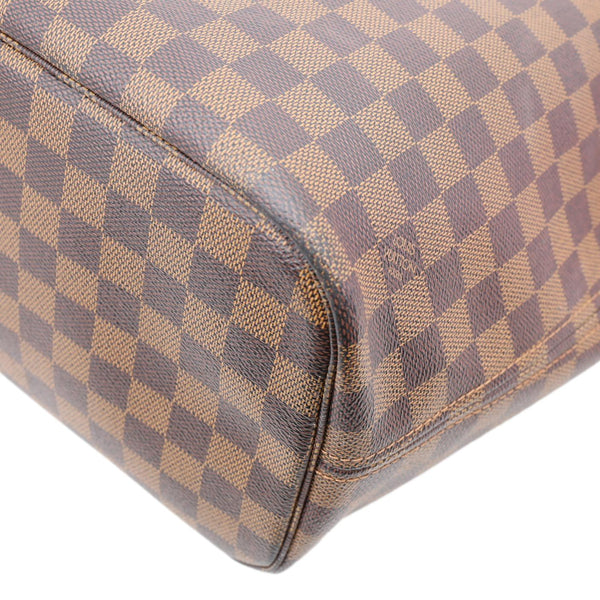 LOUIS VUITTON Neverfull MM Damier Ebene Tote Bag Brown