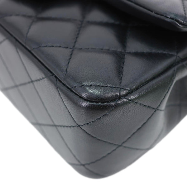 CHANEL Classic Rectangular Flap Mini Quilted Leather Top Handle Crossbody Bag Black