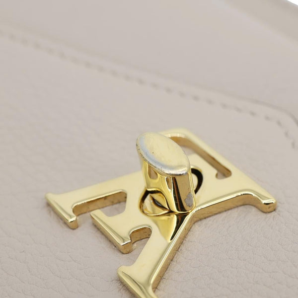 LOUIS VUITTON Mylockme Leather Chain Crossbody Bag Beige