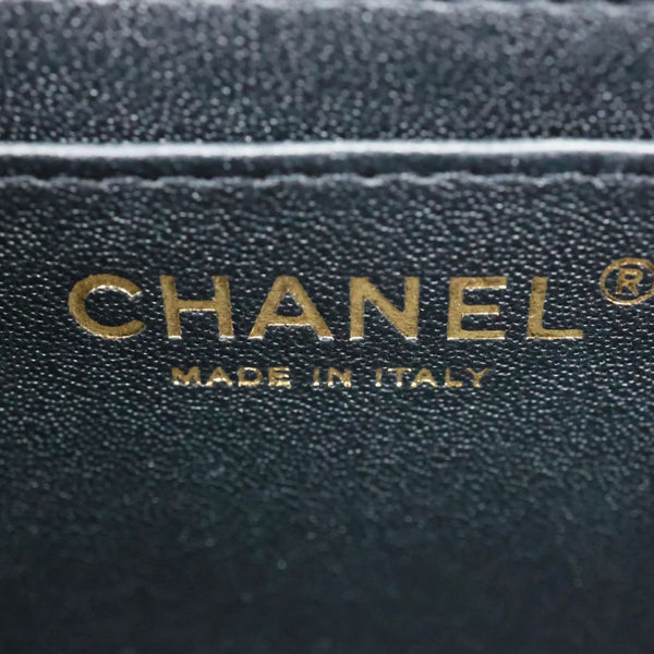 CHANEL Classic Rectangular Flap Mini Quilted Leather Top Handle Crossbody Bag Black