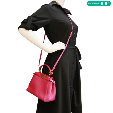 FENDI Peekaboo ISEEU Leather Satchel Bag Pink