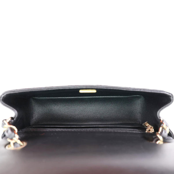 CHANEL Classic Rectangular Flap Mini Quilted Leather Top Handle Crossbody Bag Black