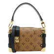 LOUIS VUITTON Side Trunk PM Reverse Monogram Canvas Tote Shoulder Bag Brown