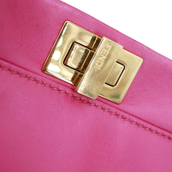 FENDI Peekaboo ISEEU Leather Satchel Bag Pink