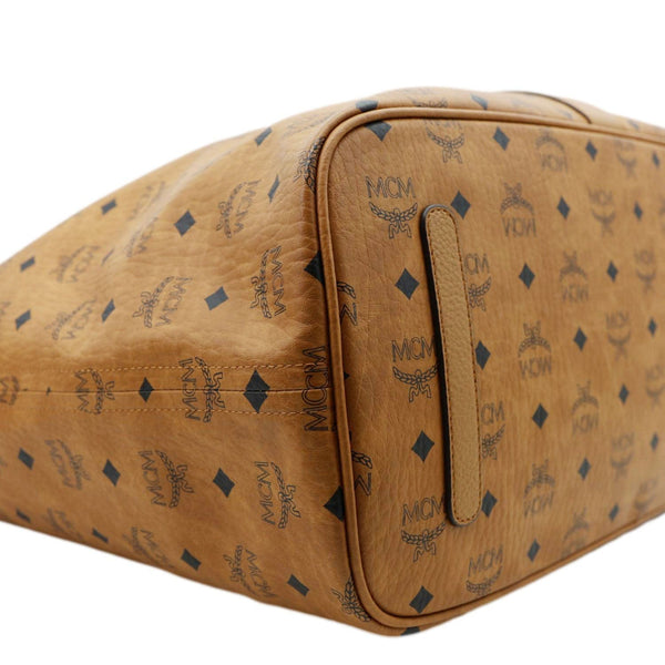 MCM Reversible Liz Large Visetos Canvas Shopper Tote Bag Cognac