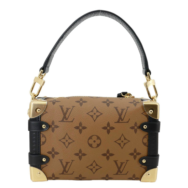 LOUIS VUITTON Side Trunk PM Reverse Monogram Canvas Tote Shoulder Bag Brown