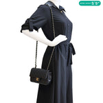 CHANEL Classic Rectangular Flap Mini Quilted Leather Top Handle Crossbody Bag Black