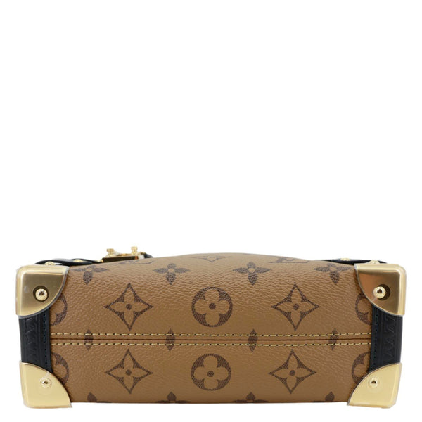 LOUIS VUITTON Side Trunk PM Reverse Monogram Canvas Tote Shoulder Bag Brown
