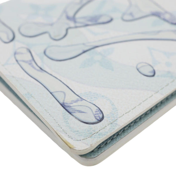 LOUIS VUITTON Brazza Monogram Aquagarden Canvas Wallet Light Blue