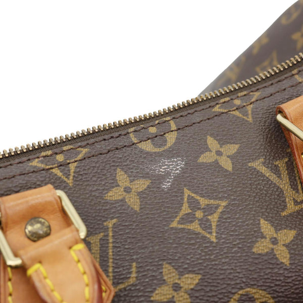LOUIS VUITTON Speedy 35 Monogram Canvas Satchel Bag Brown