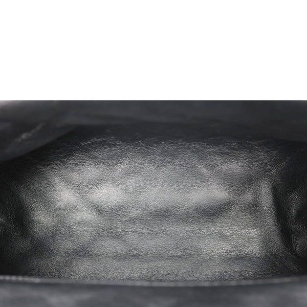 CHANEL Timeless CC Logo Patent Quilted Leather Clutch Black