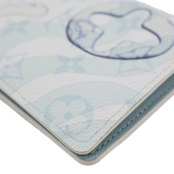 LOUIS VUITTON Brazza Monogram Aquagarden Canvas Wallet Light Blue