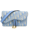 CHRISTIAN DIOR Saddle Oblique Canvas Belt Pouch Cornflower Blue