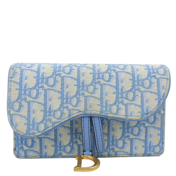 CHRISTIAN DIOR Saddle Oblique Canvas Belt Pouch Cornflower Blue