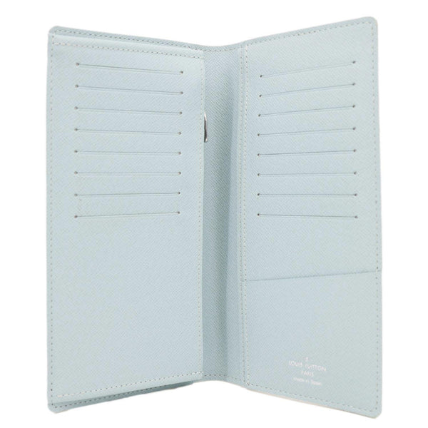 LOUIS VUITTON Brazza Monogram Aquagarden Canvas Wallet Light Blue