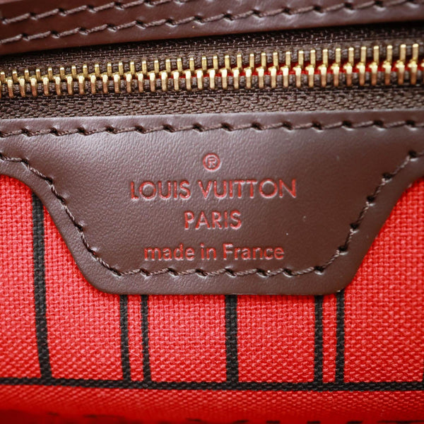 LOUIS VUITTON Neverfull PM Damier Ebene Tote Bag Brown