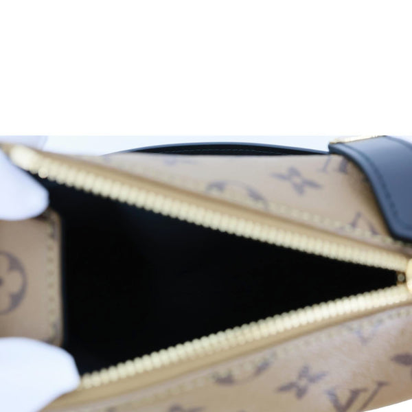 LOUIS VUITTON Side Trunk PM Reverse Monogram Canvas Tote Shoulder Bag Brown