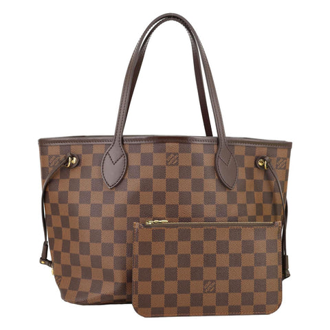 LOUIS VUITTON Neverfull PM Damier Ebene Tote Bag Brown
