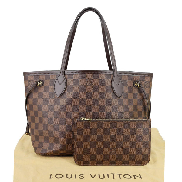 LOUIS VUITTON Neverfull PM Damier Ebene Tote Bag Brown