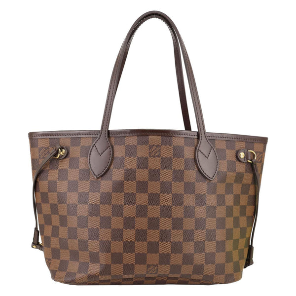 LOUIS VUITTON Neverfull PM Damier Ebene Tote Bag Brown