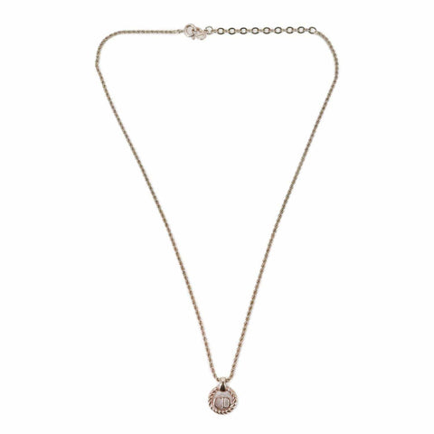 CHRISTIAN DIOR CD Logo Round Metal Pendant Gold