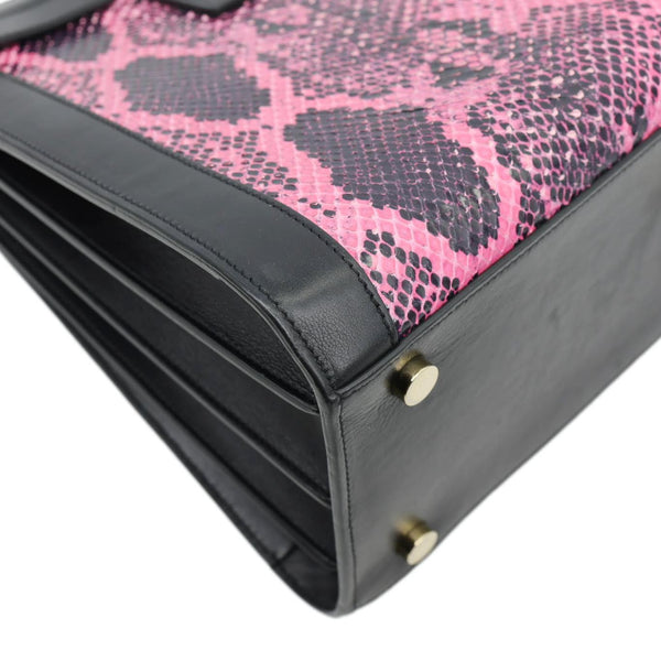 YVES SAINT LAURENT Sac De Jour Small Python Leather Shoulder Bag Pink